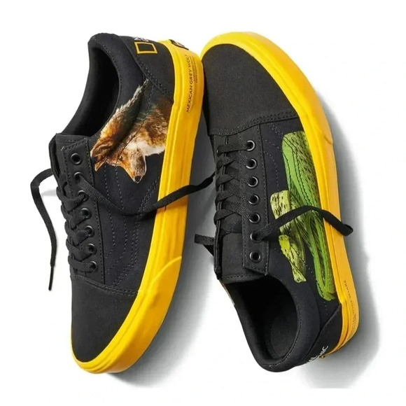 Vans National Geographic Mens Limited Edition Old Skool Shoes Black Sz 5.5 - Picture 1 of 12